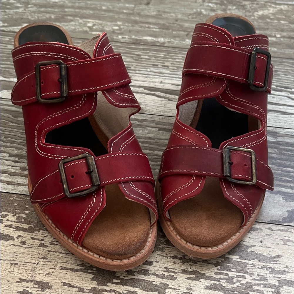 Freebird Burgundy Leather Sandals